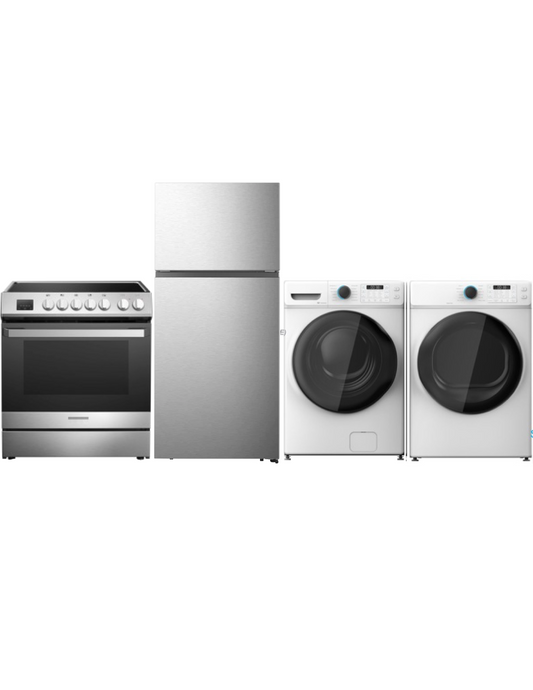QUALITY GLOBAL Electric Stove, Refrigerator, Washer/Dryer Bundle