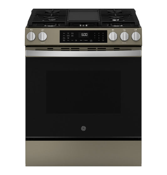 GE® 30" Slide-In Front-Control Convection Gas Range with No Preheat Air Fry and EasyWash™ Oven Tray