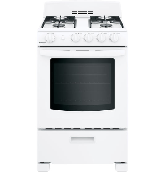 HOTPOINT® 24" FRONT-CONTROL FREE-STANDING GAS RANGE WITH LARGE WINDOW