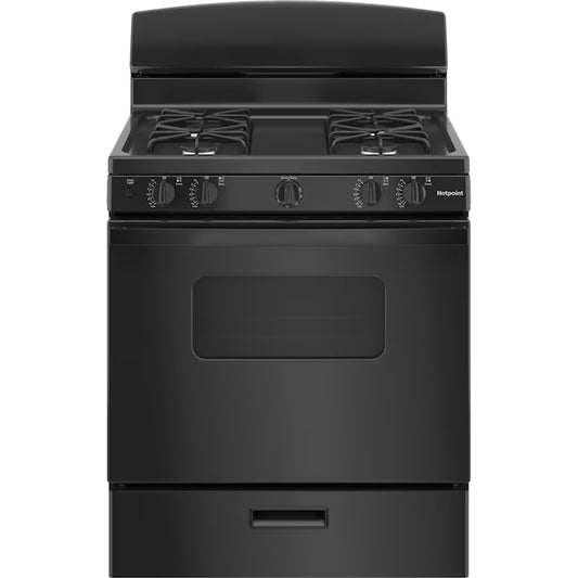 Hotpoint 30-in 4 burners 4.8-cu ft Freestanding Natural Gas Range ( Black )